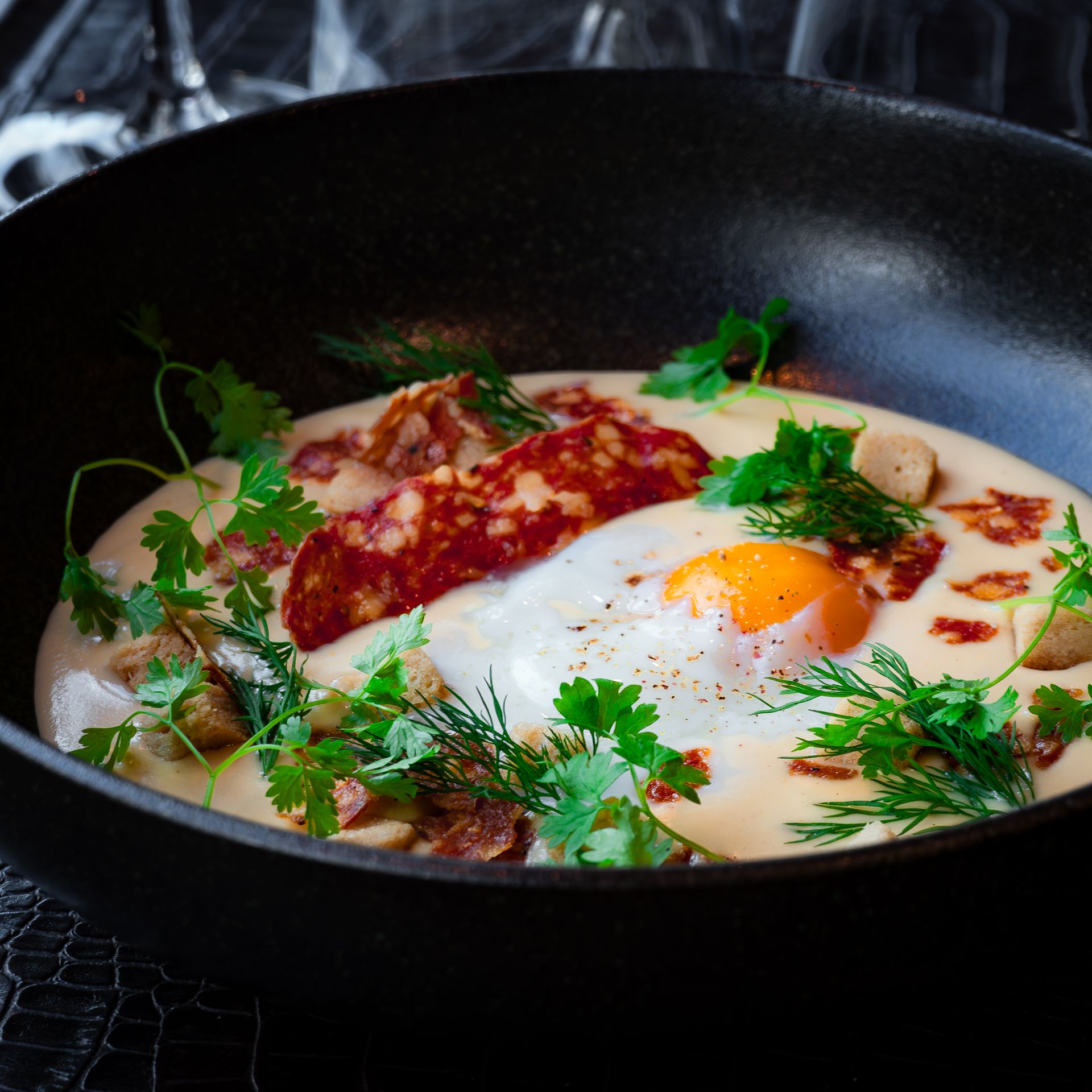 Oeuf parfait chorizo La Planche d'Ailleurs